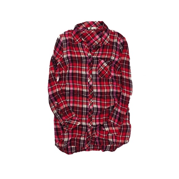 Kut from the Kloth Tops - Kut From The Kloth Red White Plaid Long-Sleeve Button Up Shirt Women's Size S